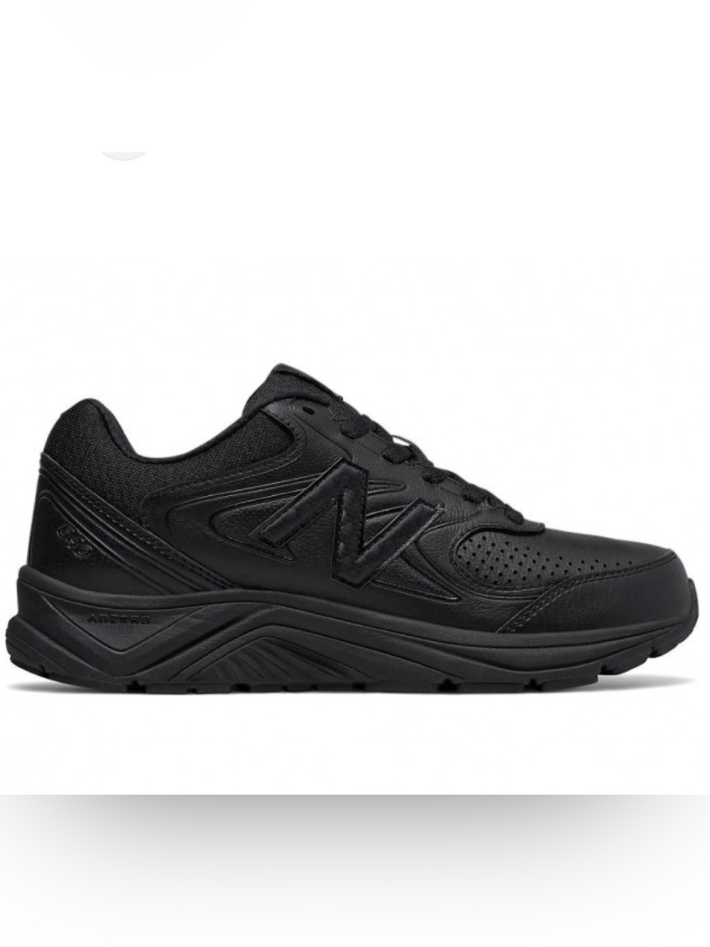 New Balance Women's All-Black Athletic Leather Running Shoes, WW840BK, size 9.5